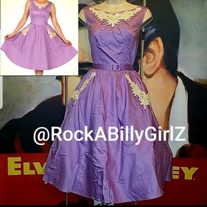 Tatyana Wisteria  Dress 50s Gem Antique Applique